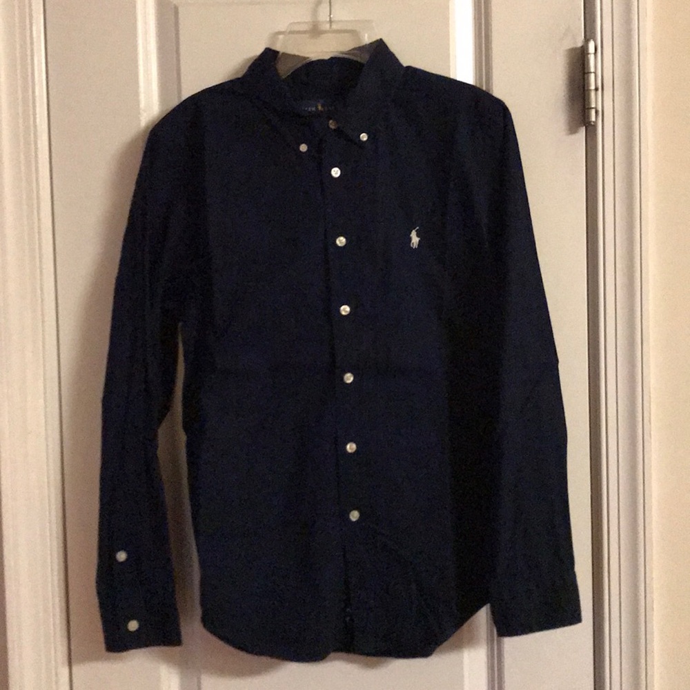 Navy Blue Boys Polo -Button down shirt